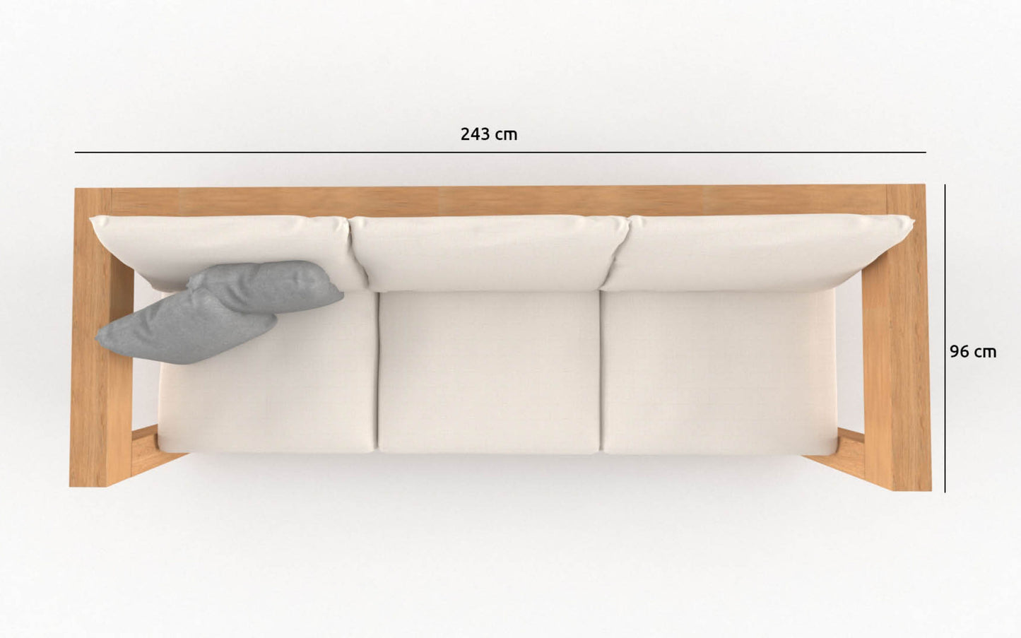 Loungebank 3-zits - Southend Antraciet