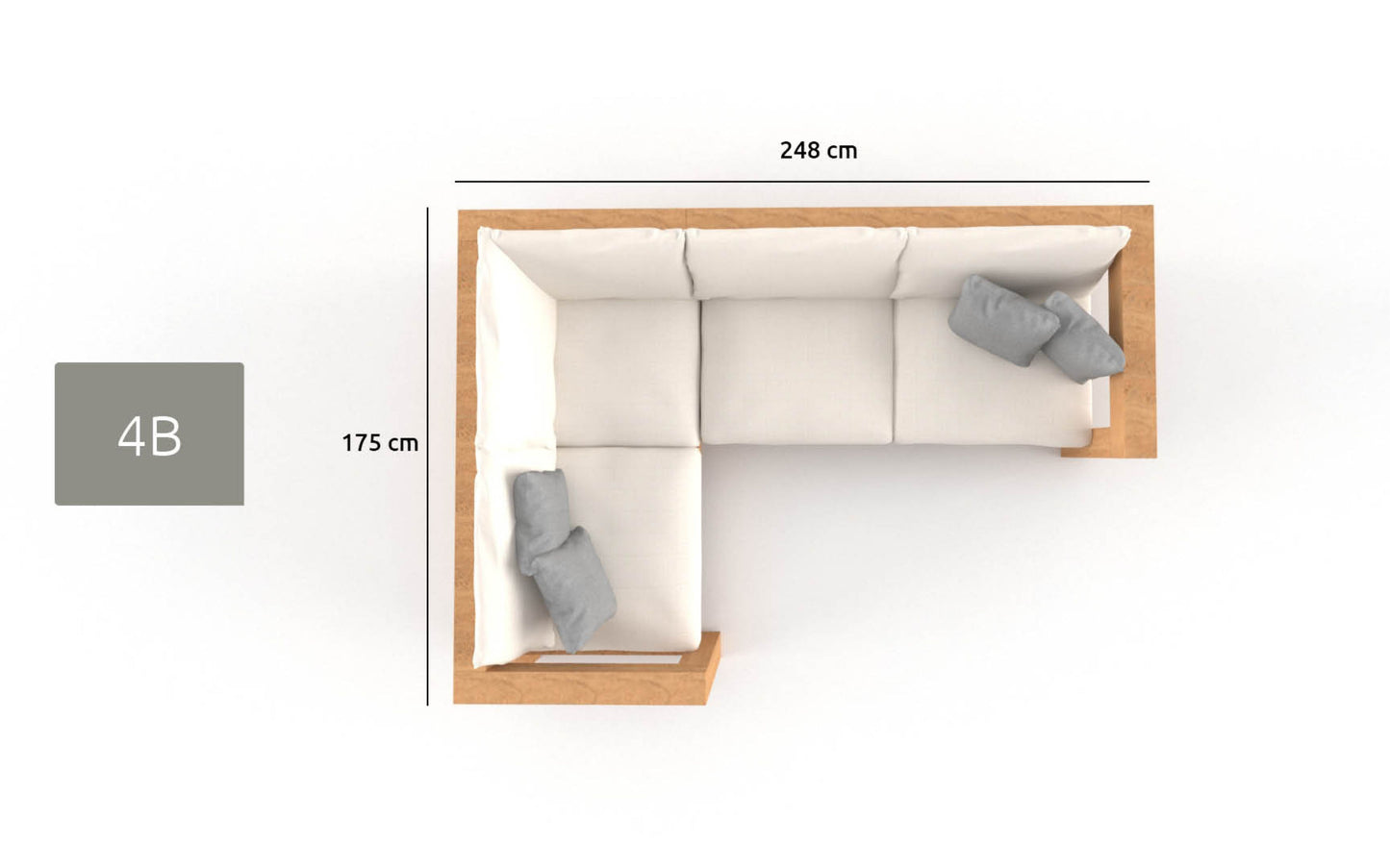 Hoekbank 4-zits - Southend Grijs