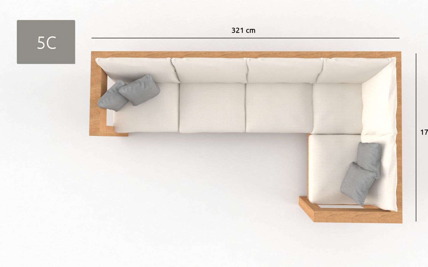 Hoekbank 5-zits - Southend Beige