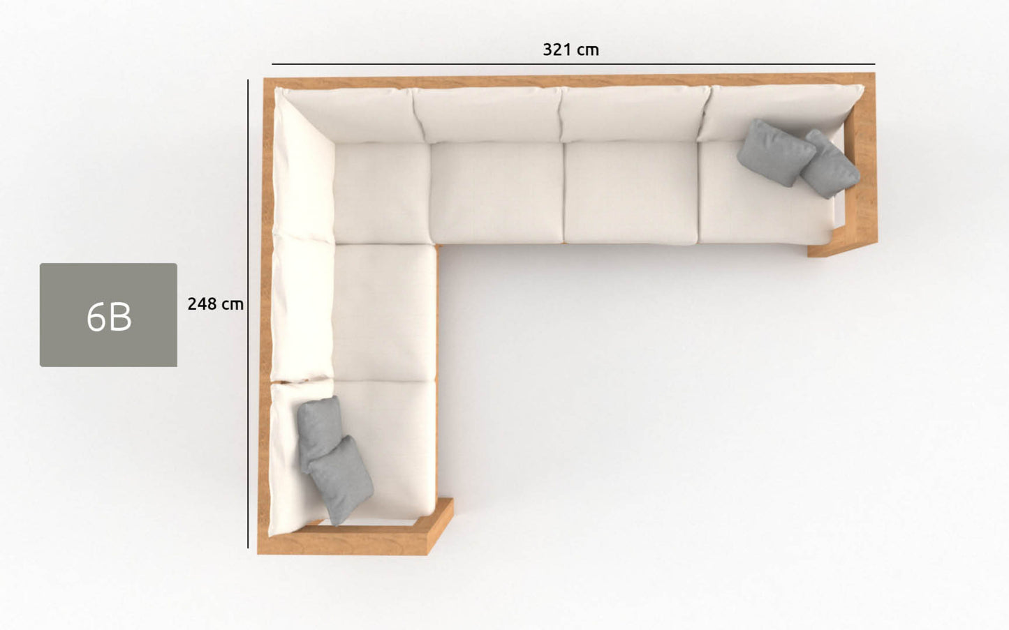 Hoekbank 6-zits - Southend Beige