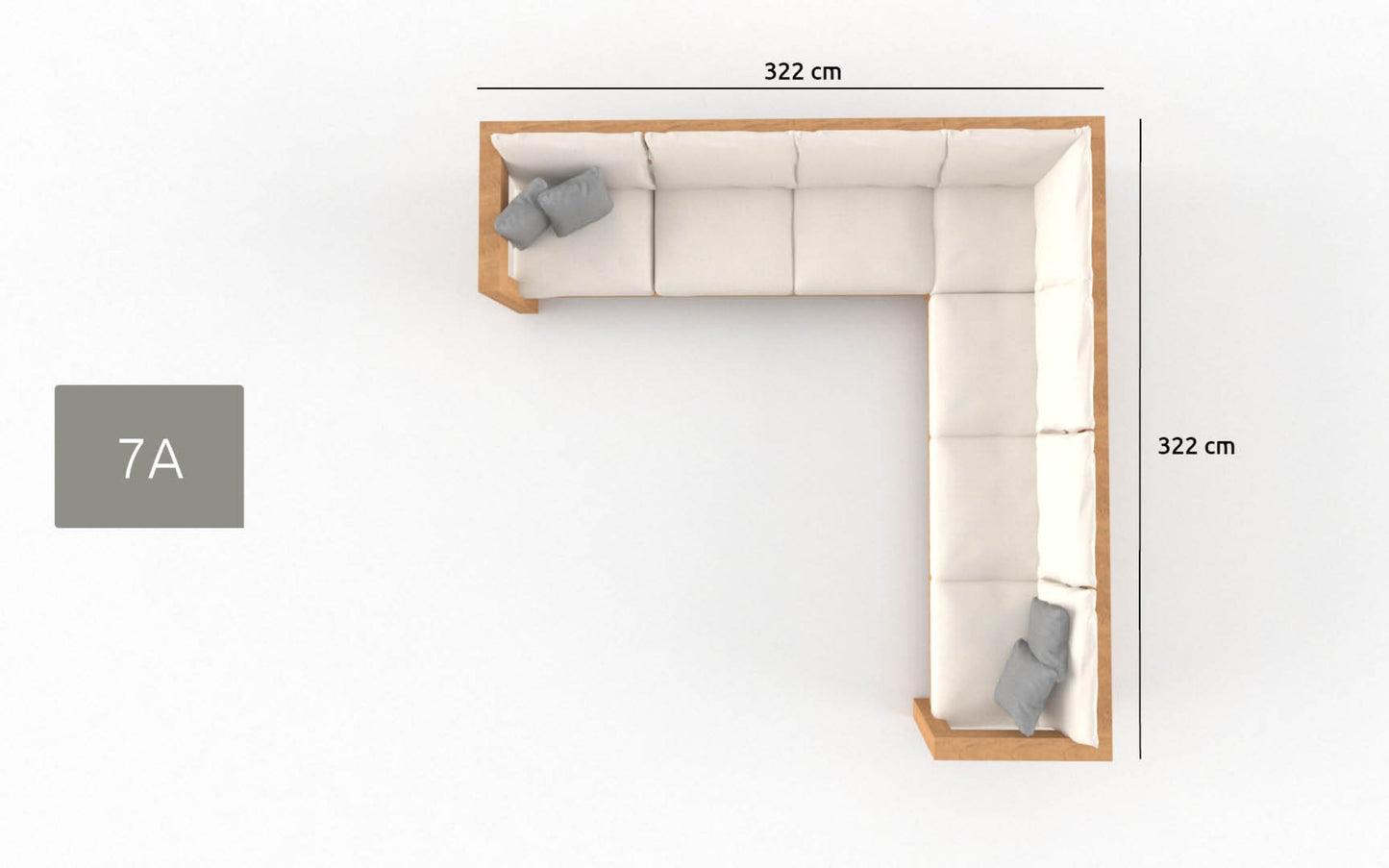 Hoekbank 7-zits - Southend Grijs