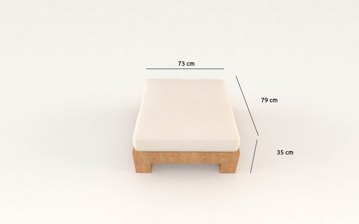 Lounge hocker - Panama Donker Grijs