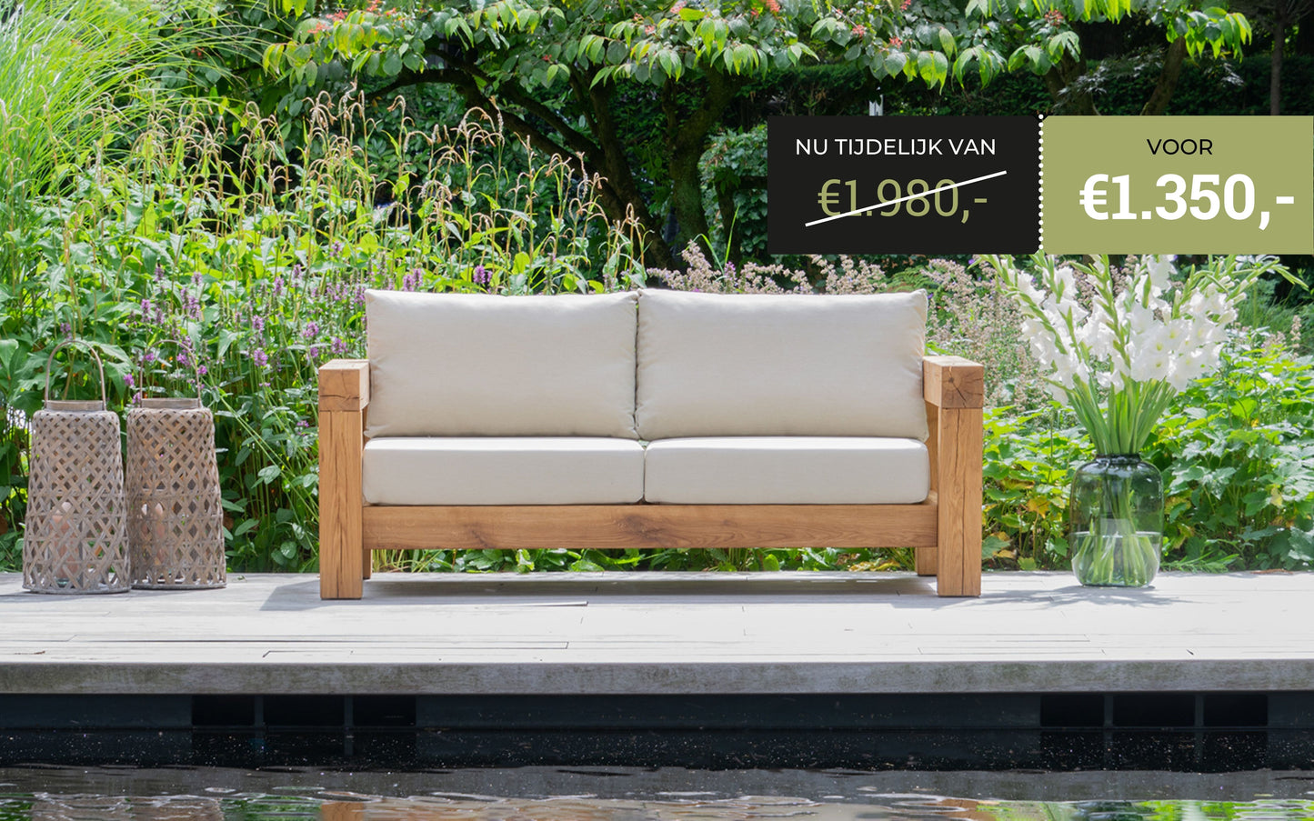 Loungebank 2-zits - Southend Beige